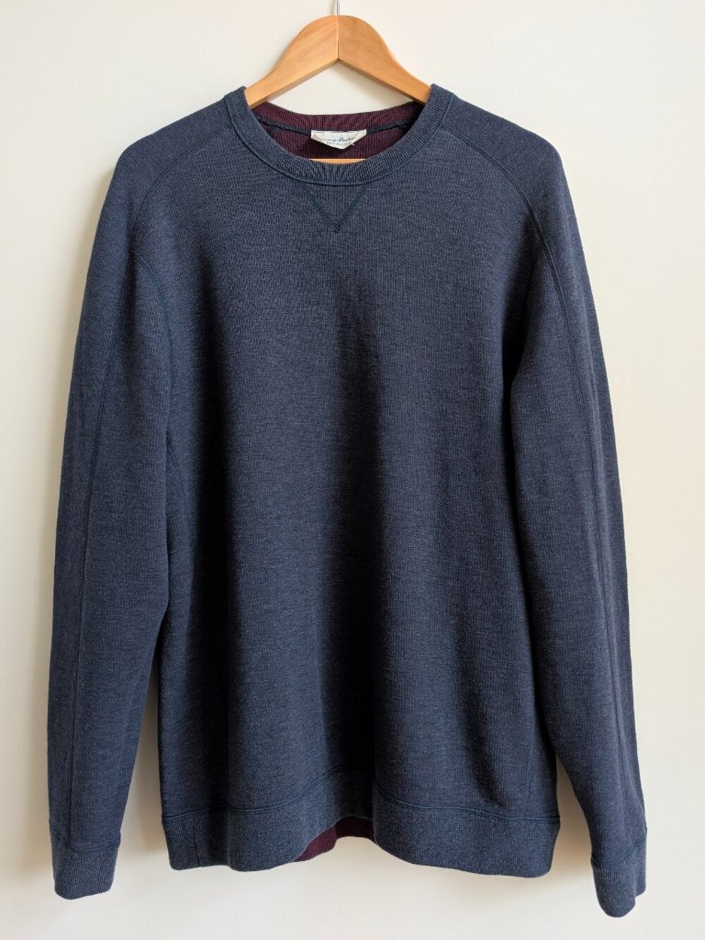 Tommy Bahama Reversible Mens Cotton Sweater Navy Blue Burgundy Red